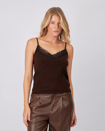 Brown Lace Knit Lingerie