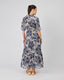 Cream Shirt Dress With Green Floral Print