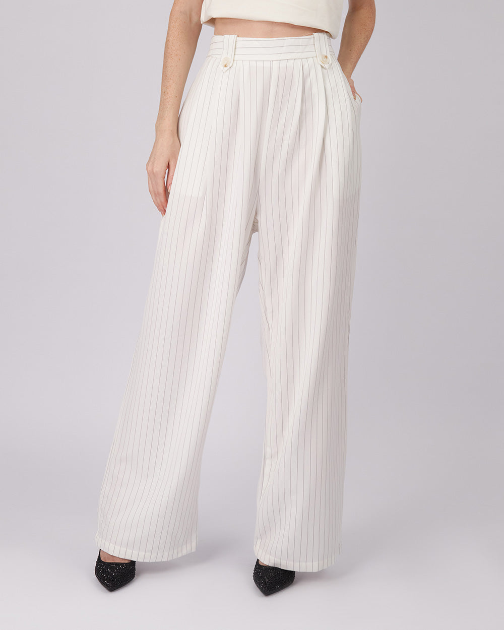 White Pants Black Stripes