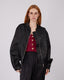 Black Bomber Jacket Floral Design