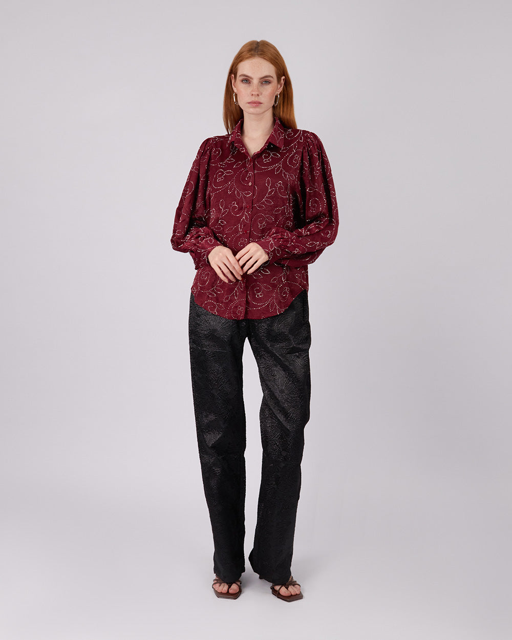 Black Trousers Floral Pattern