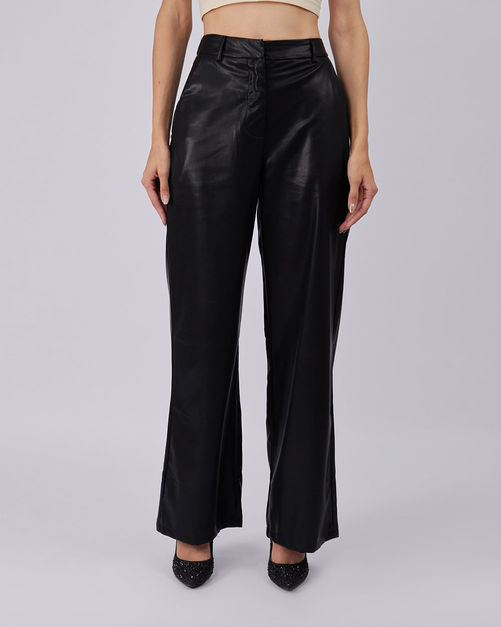 Black Vegan Leather Pants