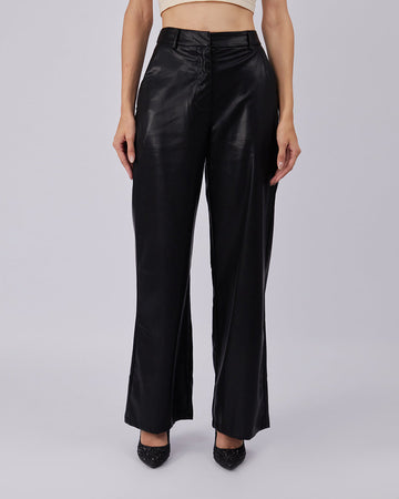 Black Vegan Leather Pants