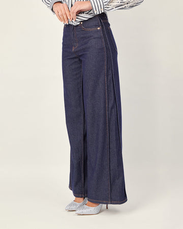 Blue Wide-Leg Denim