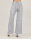 Gray Denim Pants With Diagonal