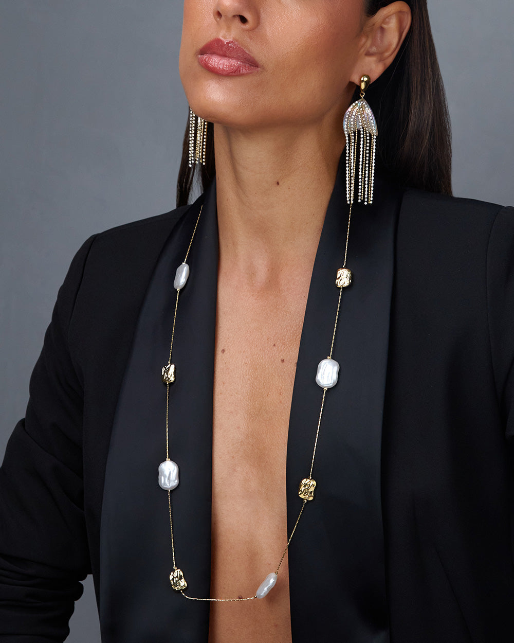 Gold Necklace White Mother-Of-Pearl