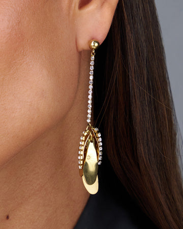 Gold Earrings Hanging Leaves