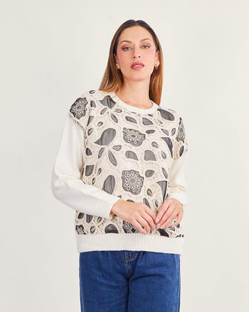Cream lace sweater
