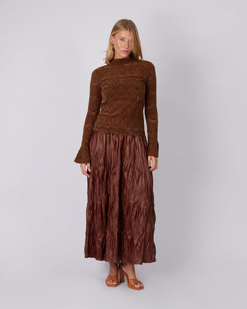 Camel Ruffed Skirt