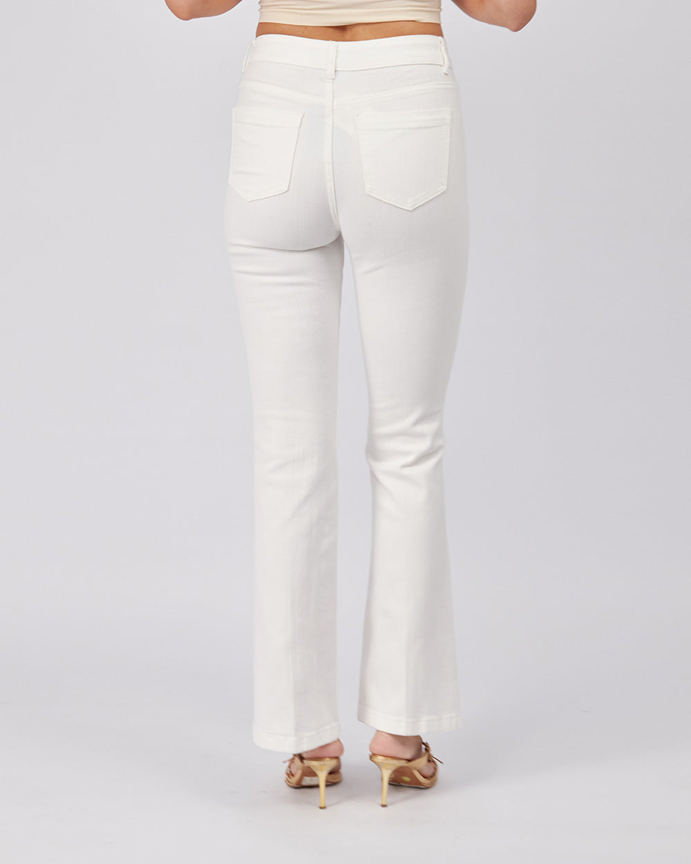 White Denim Pants Buttons