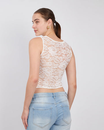 White Top With Pearl Flowers