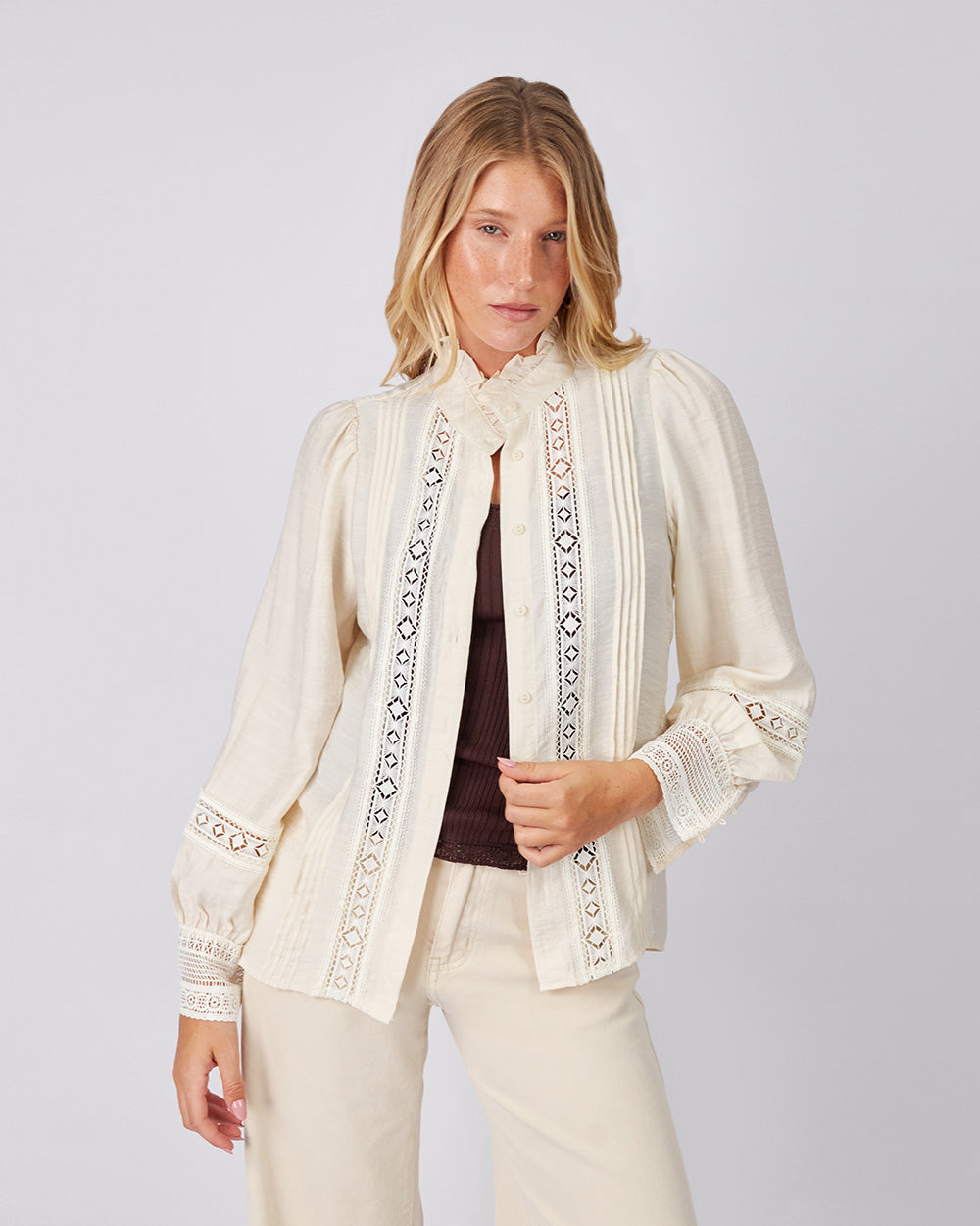 Cream Brocade Blouse