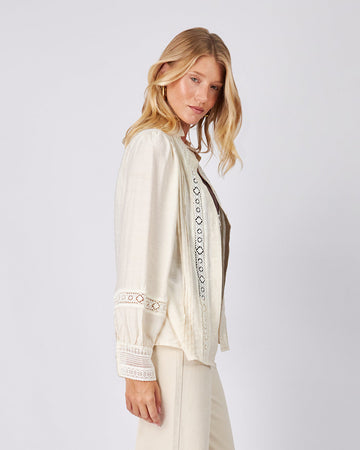 Cream Brocade Blouse