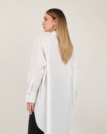 White Blouse Silver Buttons