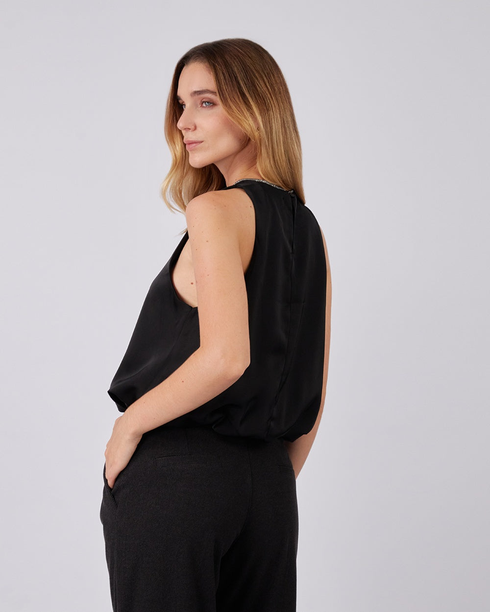 Top Negro Globo Sparkle