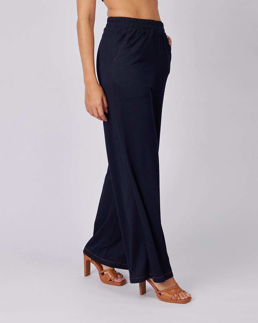 Blue Pants Elastic Waist