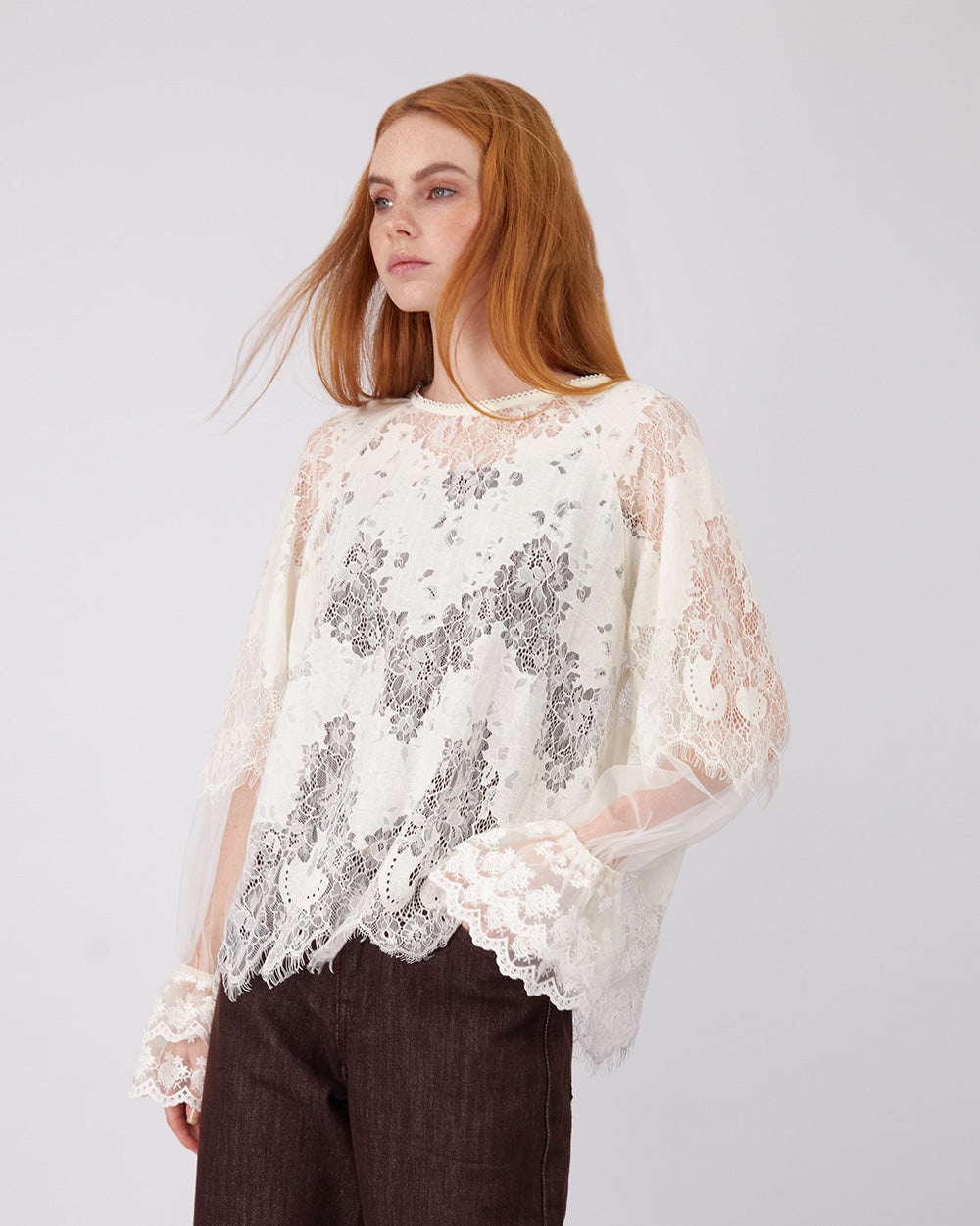 Pearl Lace Floral Blouse