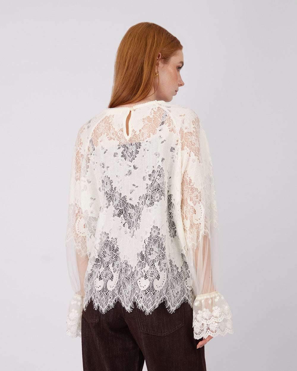 Pearl Lace Floral Blouse