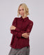 Burgundy Lace Blouse