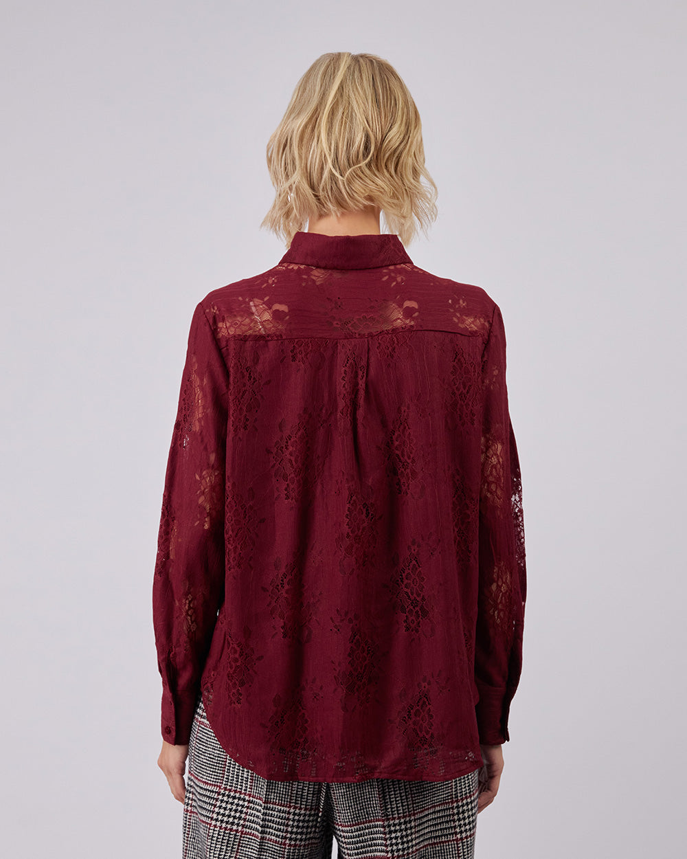 Burgundy Lace Blouse