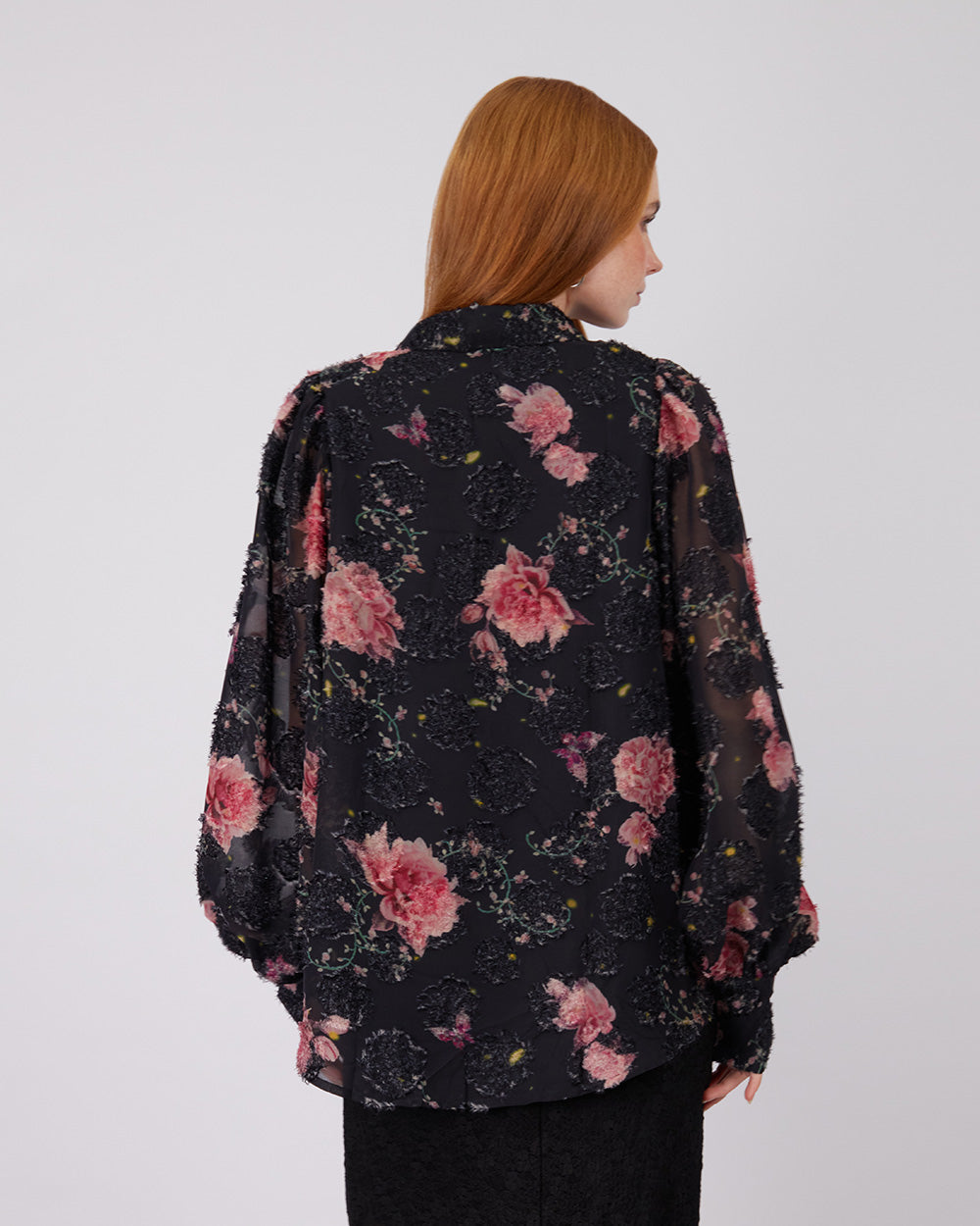 Black Shirt Pink Flowers