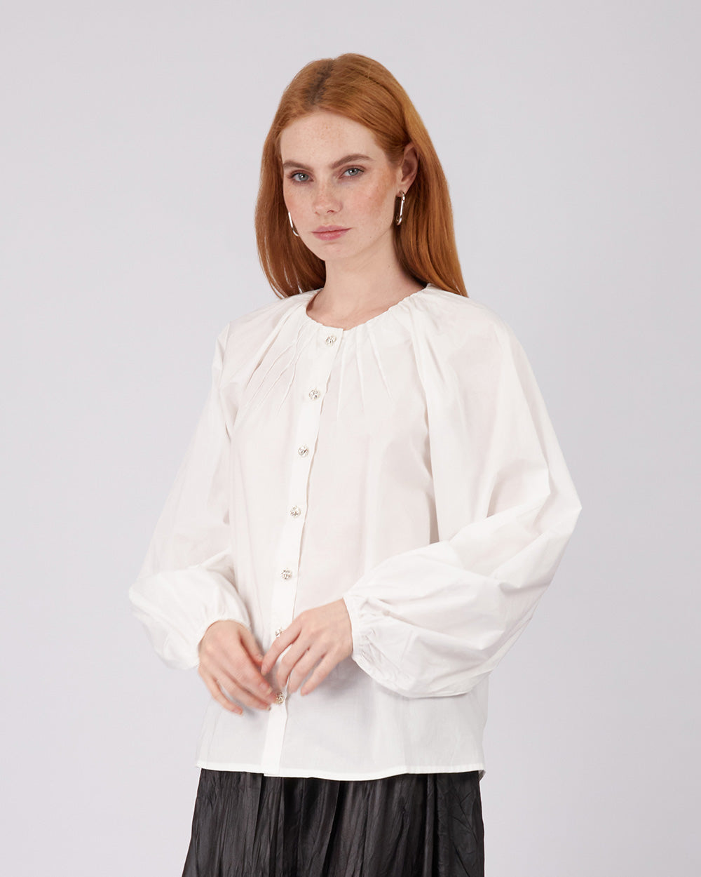 White Blouse  Darts At The Chest