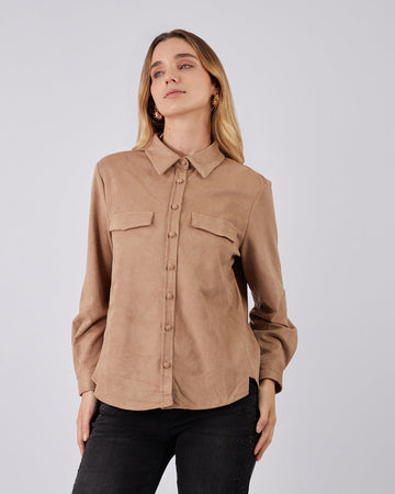 Beige Suede Shirt