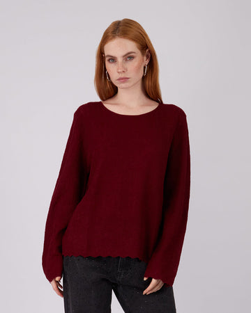Burgundy Wave Sweater