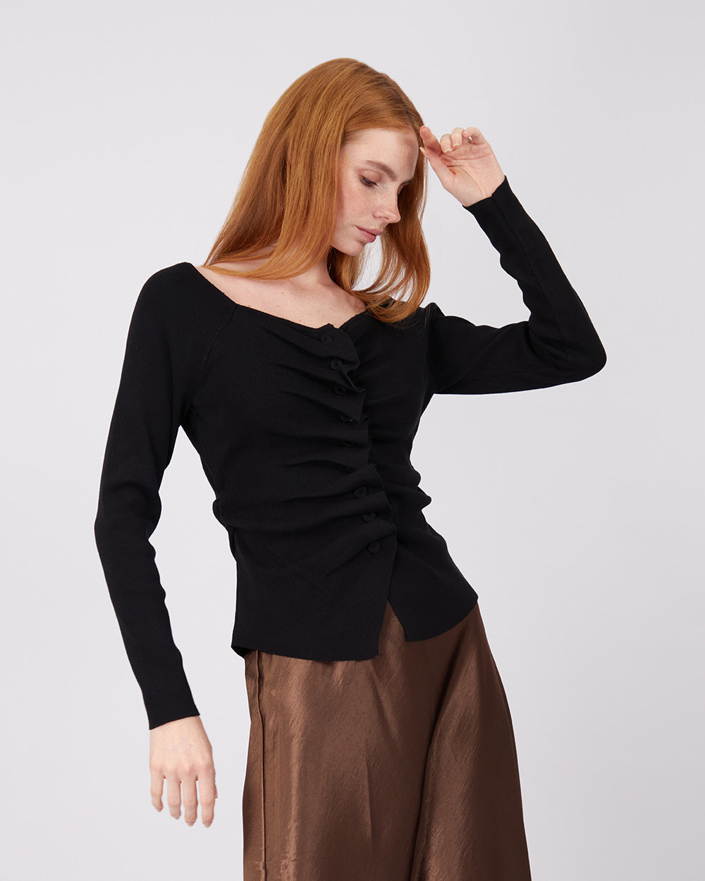 Black Draped Sweater