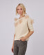 Beige Sweater With Tulle Flowers