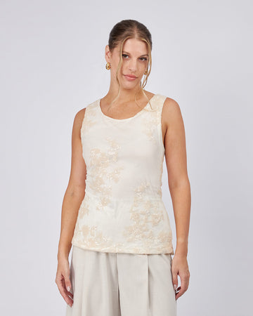 Top Cream Small Sequins