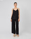 Black Flat Trousers Elastic Waistband