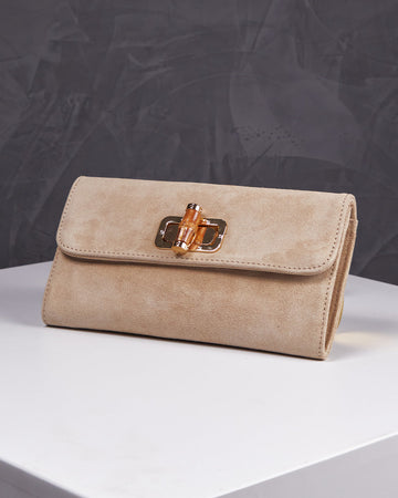 Beige Suede Handbag