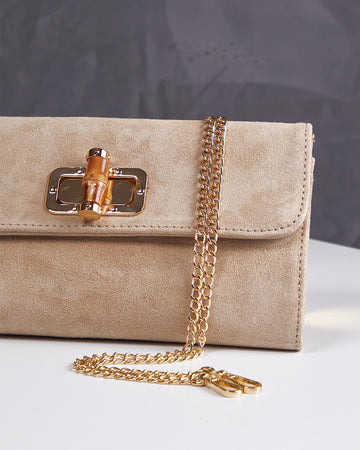 Beige Suede Handbag