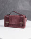 Burgundy Suede Bag  Leather Handle