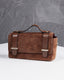 Brown Suede Bag  Leather Handle