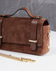 Brown Suede Bag  Leather Handle