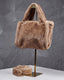 Taupe Fur Bag Double Handle