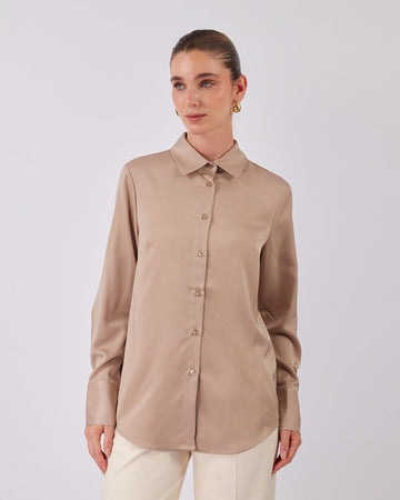 Beige Satin Shirt