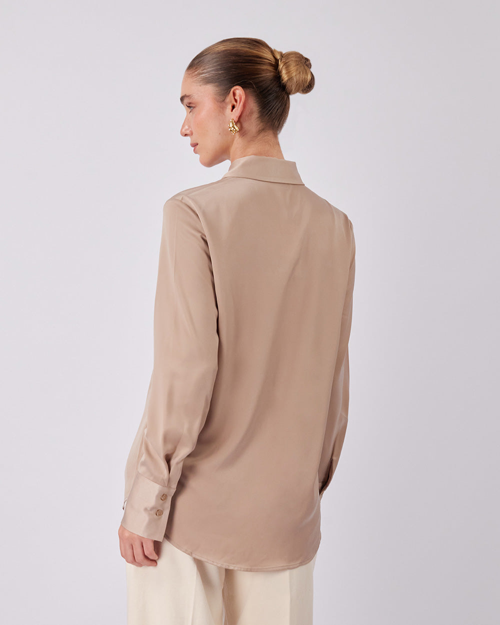 Beige Satin Shirt