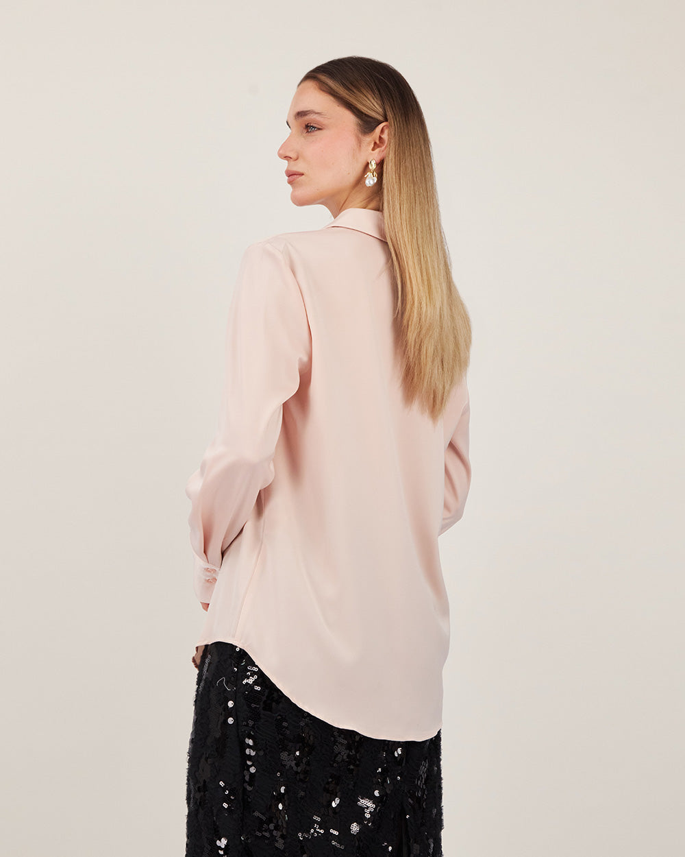 Pink Long-Sleeve Blouse
