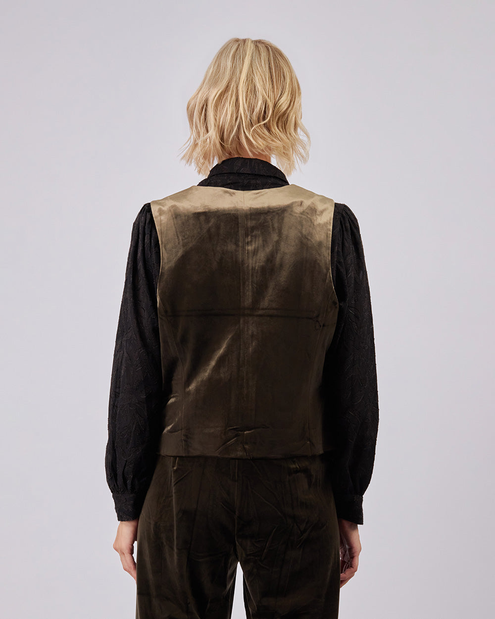Olive Velvet Vest