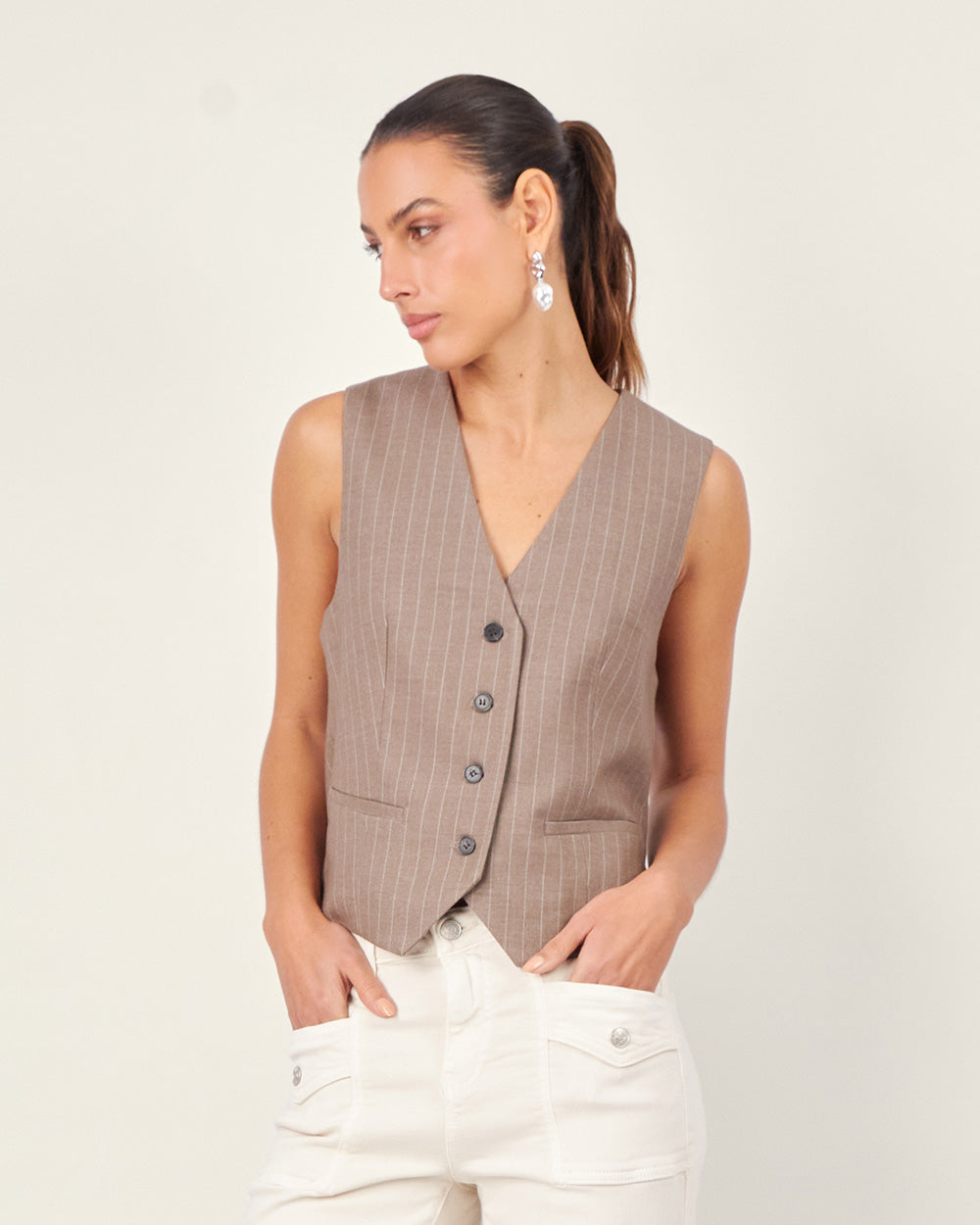 Brown tweed vest