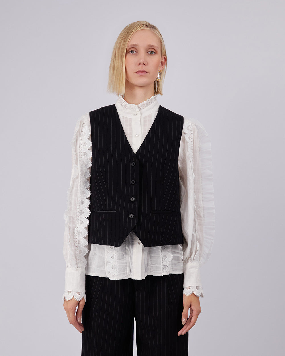 Black Tweed Vest