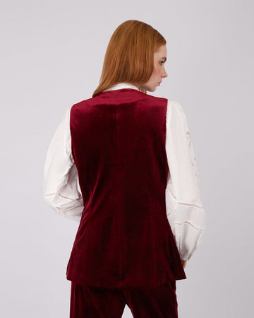 Burgundy Velvet Vest
