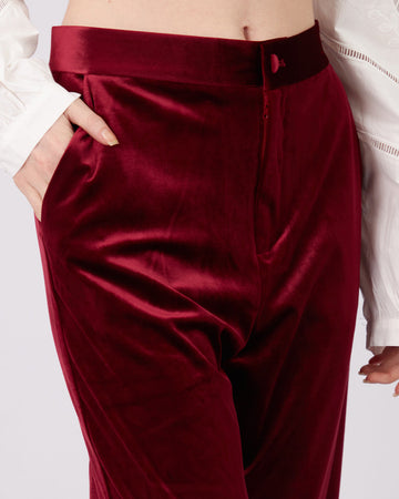Burgundy Velvet Trousers