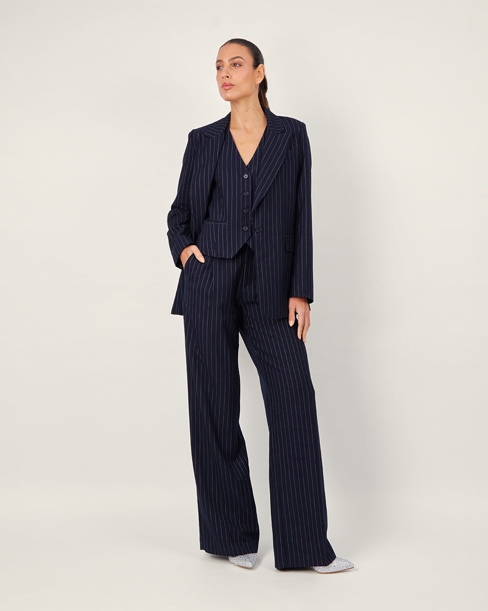 Striped palazzo pants