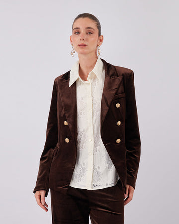 Chocolate Velvet Blazer