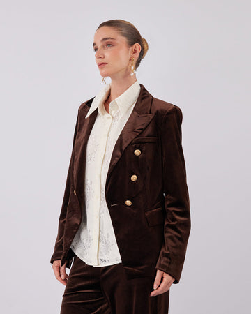 Chocolate Velvet Blazer