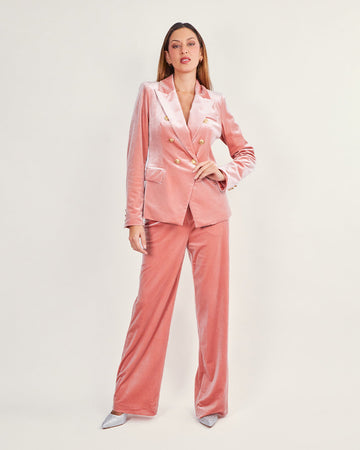 Melon velvet blazer
